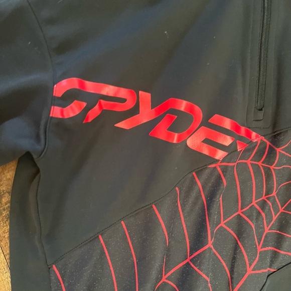 Spyder kyds 1/4 quarter zip pullover Sz large 14/16 - Picture 2 of 8